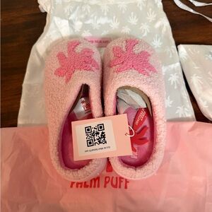 Palm Puff Pink Kids Slippers
